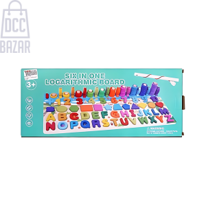 6-in-1 Wooden Learning Board - Alphabet, Shapes, Colors & More
