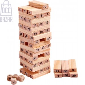 Classic Jenga Giant Wooden Stacking Game - 54 Piece Tower Building Blocks