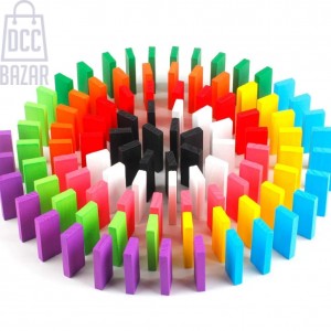 100-Piece Wooden Domino Set: Build, Learn & Play! Math Games, Creativity & Family Fun