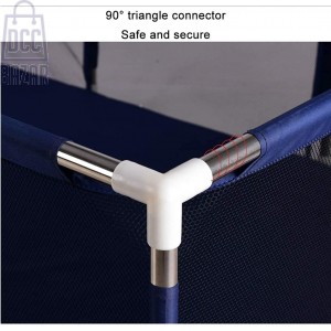 Toddler Baby Playpen, Foldable Safety with Basketball Hoop, Comes with Bracket, without Climbing Pad and ball (Blue, Large)
