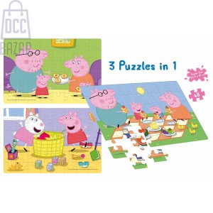 Frank 60407 Peppa Pig 3 In 1 Puzzles