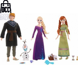Disney Frozen HLW59 3-Doll Charades, Fashion Dolls 12 Accessories