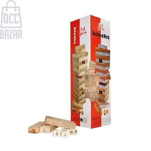 Classic Jenga Giant Wooden Stacking Game - 54 Piece Tower Building Blocks