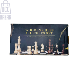 Classic Wooden Chess and Checkers Board Set