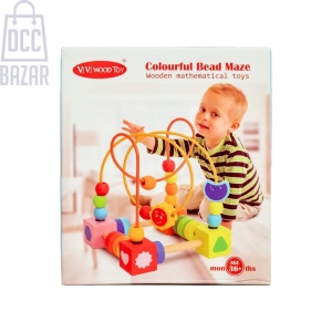 Colorful Wooden Bead Maze - Math and Motor Skills Learning Toy