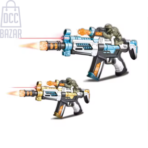 Electric Vibrating Revolve Gunhead Telescopic Submachine Gun Toy