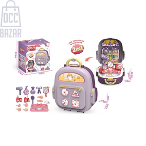 Fashion Beauty Girls Portable Dress-Up Backpack with Makeup & Hair Playset