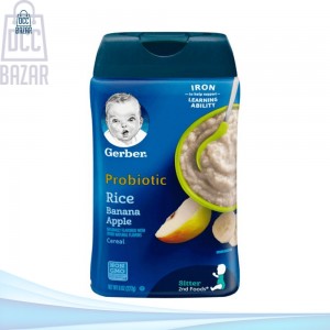 Gerber Probiotic Rice, Banana, Apple cereal 227g