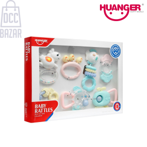 Huanger HE0123 7-in-1 Rattles Set for Engaging Sensory Play (0 Months+)
