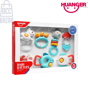 Huanger HE0131 7-Piece Rattle Set for Sensory Exploration & Early Learning (0+)