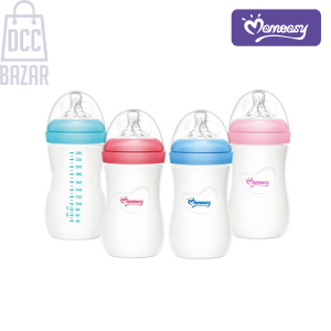 Momeasy Natural Wide-Neck Anti-Colic Glass Bottle 240ml8oz, 3m+