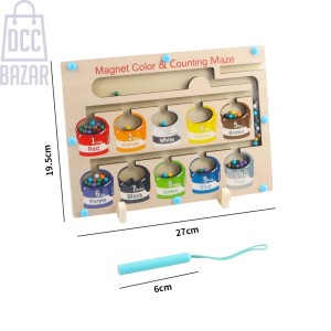 Montessori Magnetic Maze & Color Sorting Toy with Counting Board - Develops Fine Motor Skills & Color Recognition