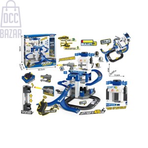 Multifunctional Police Station Playset with Helicopter, Cars & Parking Lot (50.5cm x 71.5cm)