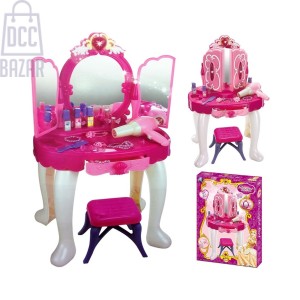 Musical Light-Up Vanity Playset Deluxe Pink Dressing Table with Stool, Mirror, Sounds & Accessories! (Ages 3+)