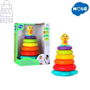 Rainbow Duck Stacking Toy with Lights and Music - Educational Fun for Babies
