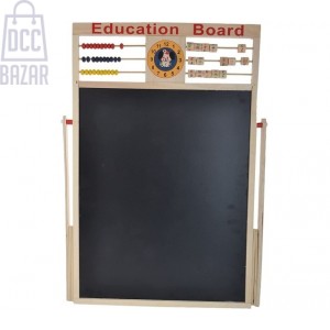 2-in-1 Wooden Learning Board for Kids Whiteboard, Chalkboard, & Abacus