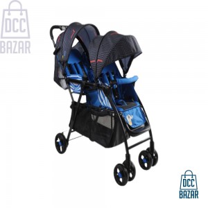 Twin Baby Stroller Premium Prams- Blue