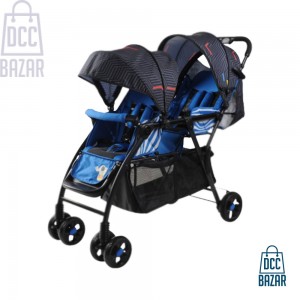 Twin Baby Stroller Premium Prams- Blue