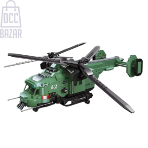 Twin Rotor Helicopter Building Blocks Set - 705 Pieces, STEM Toy for Kids and Adults
