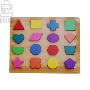 Wooden 3D Geometric Shape Sorting Board Montessori Toy for Early Learning (Ages 18 Months+)