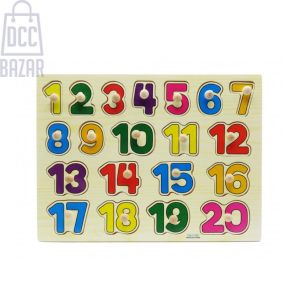 Wooden Number Puzzle Board 1-20 - Educational Toy for Toddlers