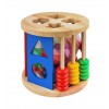 Wooden Shape Sorting Cube Puzzle for Toddlers - Develops Color Recognition & Motor Skills