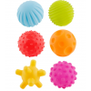 6-Piece Baby Sensory Tactile Toy Set - Soft Rubber Textured Teethers for Infant Development