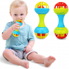 Safe, Colorful Dumbbell Rattle for Baby - Sensory Stimulation Toy