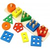 Wooden Shape Sorter Stacker Educational Toy for Toddlers