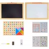 Double-Sided Wooden Learning Board Magnetic Whiteboard & Black Slate for Toddlers (Ages 2-4)