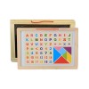 Double-Sided Wooden Learning Board Magnetic Whiteboard & Black Slate for Toddlers (Ages 2-4)