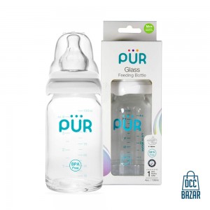 PUR Glass Feeding Bottle 4oz./130ml