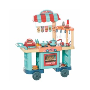 3-in-1 Play Restaurant on Wheels! Kids Kitchen Playset with Cash Register, Play Food & Storage - Ages 3-6