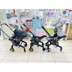 Baby Car Seat & Travel Stroller Random Color - Convertible 0+ Car Seat and Pram with 5 Point Safety Harness - Ergonomic Pushchair and Travel System