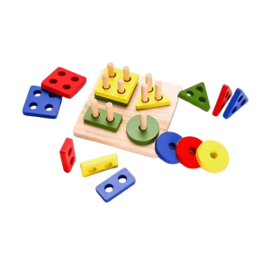 4x1 Geometric Square Shape Sorter - Early Learning Toy for Toddlers