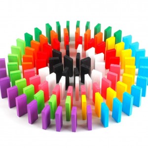 100-Piece Wooden Domino Set: Build, Learn & Play! Math Games, Creativity & Family Fun