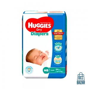 Huggies Dry Baby Diaper NewBorn Belt (Up to 5kg) 60pcs