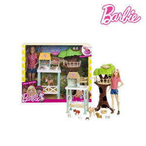 Barbie FCP78 Animal Rescue Center: Care for 8 Animals with Barbie Vet Doll!
