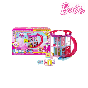 Barbie HCK77 Chelsea Playhouse: 3-Story Fun with Hidden Play Areas & 20+ Accessories (Dolls Sold Separately)