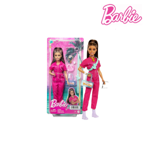 Barbie HPL76: Ready for Adventure in a Trendy Pink Jumpsuit!