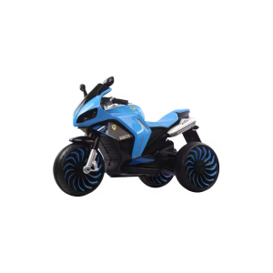 Blue 12V Kids Electric Motorcycle with Remote Control, MP3, USB - Safe Ride-On Toy