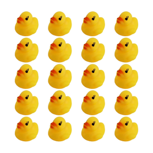 20 Pack Mini Rubber Ducks - Squeaky Bath Toys, Party Favors, Baby Shower Decorations