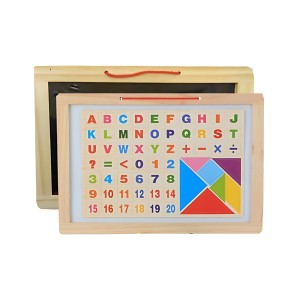 Double-Sided Wooden Learning Board: Magnetic Whiteboard & Black Slate for Toddlers (Ages 2-4)