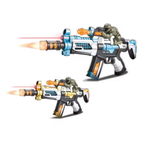 Electric Vibrating Revolve Gunhead Telescopic Submachine Gun Toy