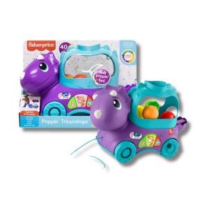 Fisher-Price HJN99 Poppin’ Triceratops: Learning & Fun Ball Popper Pull Toy