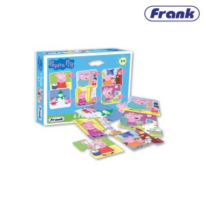 Frank 60401 Peppa Pig 6-in-1 Puzzles: Grow with Peppa & Playful Learning! (Ages 3+)