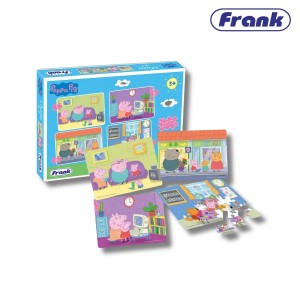 Frank 60402 Peppa Pig 4-in-1 Puzzles: Piece Together Playful Learning! (Ages 3+)