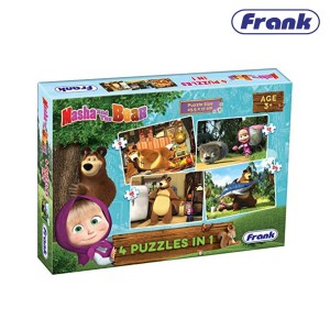Frank 70202 Masha and the Bear - 4 in 1 Educational Jigsaw Puzzle Set (Ages 3+)