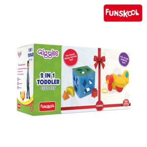 Funskool Giggles 2-in-1 Gift Set: Shape Sorting & Pull-Along Fun for Toddlers (Ages 18 Months+)