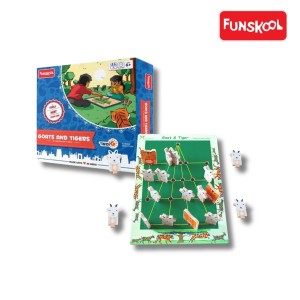 Funskool Goats & Tigers: Classic Hunt & Capture Game for Strategic Fun (Ages 6+)